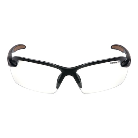 Carhartt Eyewear Safety Glasses, Anti-Scratch, Clear Lens, Black Frame, Half-Frame CHB310DCC